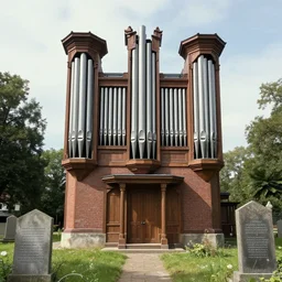 pipe organ graveyard by turner and beksinski