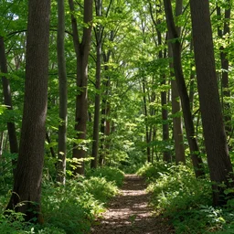 A beautiful forest with sunlight