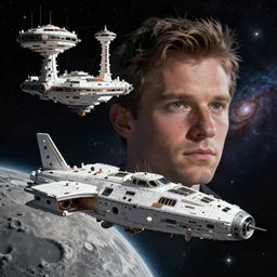 ultra realistic portrait of space colony and discovery one and space ship!!, moon and galaxy in background!, space ship, intricate, elegant, highly detailed, digital painting, artstation, concept art, smooth, sharp focus, illustration, art by cgsociety, 8 k
