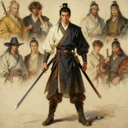 full character of a handsome ancient chinese fighter, character design, painting by gaston bussiere, katsuya terada, nc wyeth, greg rutkowski, craig mullins, vermeer, frank frazetta, mucha, tom of finland, trending on artstation, jeffery catherine jones