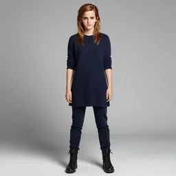 color studio photo of an android that looks like emma watson, detailed, full body