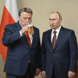 viktor orban drinking beer with putin, oil painting, highly detailed
