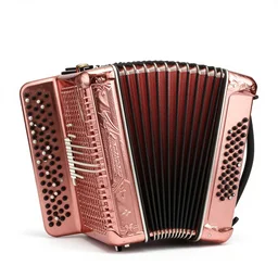 rose gold concertina, commercial catalog photo, isolated on a pure white background, centered, entire object in frame, sharp focus, soft studio lighting