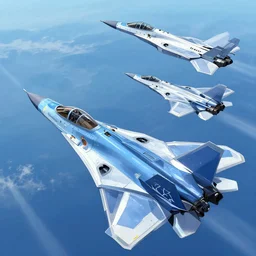 futuristic Fighter-jets having a dogfight, Ilya Kuvshinov, digital, concept art, Kyoto animation, last exile, blue submarine no. 6,loish, murata range, kawaii, yoshitaka amano, studio lighting, manga, bright colors, beautiful, 28mm lens,alphonse mucha, vibrant high contrast, gradation, jean giraud, moebius, fantasy, rule of thirds, fibonacci, intricate, cel shaded, flat, matte print, makoto shinkai