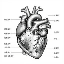 anatomical diagram of the human heart, schematic, technical diagram, black paper, exceedingly insanely intricate, davinci, circuits, infographic, blueprint, illuminated manuscript, hand drawn, sketch, aspect 8 5 : 1 1 0