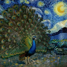 the vision of the universal peacock by jean delville, william blake, and vincent van gogh, symbolist, visionary