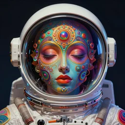 An extremely psychedelic experience, colorful, surreal, dramatic lighting, cosmonaut, LSD, face, detailed, intricate, elegant, highly detailed, digital painting, artstation, concept art, smooth, sharp focus, illustration, art by Sam Spratt, Dan Mumford, Artem Demura, Jim Burns