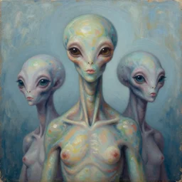 extraterrestrial aquatic portrait, three quarter view, painted by andreas rocha