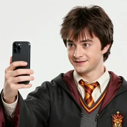 miranda otto, posing for a selfie with harry potter, in front of a castle on a mountain, 2 0 0 9