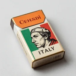 design for a vintage cigarette pack from a paranoid italy