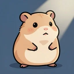 cartoon, doodle, vector, adobe illustrator, fat round hamster, tiny arms, big body, pastel, simple lines, clean cut, close up, solid background, fantasy, magic