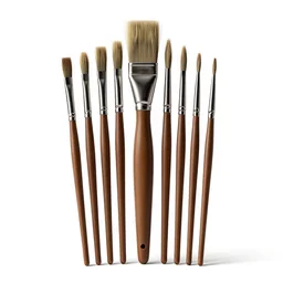 lacquered paintbrush set, clean 3d render, octane render, isolated on a pure white background, centered, entire object in frame, sharp focus, soft studio lighting