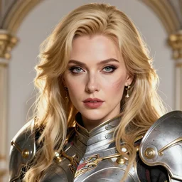 studio portrait of lawful good colorful female holy mecha paladin absurdly beautiful, elegant, mature blonde gravure idol enraptured, ultrafine hyperrealistic detailed face illustration by kim jung gi, highly detailed faces, intricate linework, sharp focus, bright colors, matte, octopath traveler, unreal engine 5 highly rendered, global illumination, radiant light, intricate environment