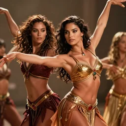 a movie still of a genetic mix of megan fox and gal godot as dejah thoris in princess of mars with the body of a dancer, detailed, dynamic lighting, heroic pose, 8 k hdr movie still