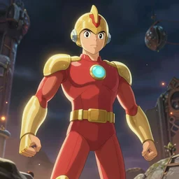 an epic anime of energy man, ghibli, unreal 5, octane render, rpg portrait, dynamic lighting, epic, epic anime, 2 d