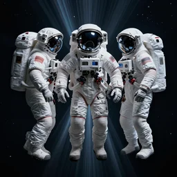 symmetrical astronauts in dark and void underwater - complex and hyperdetailed technical suit. mandelbulb fractal. reflection and dispersion materials. rays and dispersion of light. volumetric light. 5 0 mm, f / 3 2. noise film photo. flash photography. ultra realistic, wide angle. poster by wayne barlowe, hajime sorayama aaron horkey, craig mullins