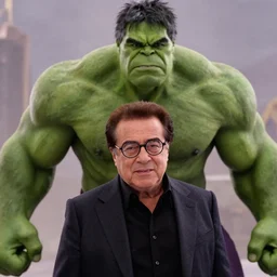 film still of Danny Devito wearing his glasses as Hulk in Avengers Endgame