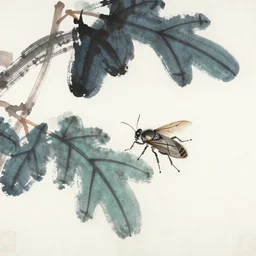 a chinese painting of insect and plant by qi baishi