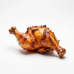 futuristic tandoori chicken, studio product photography, isolated on a pure white background, centered, entire object in frame, sharp focus, soft studio lighting
