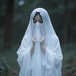 “A beautiful photograph of a young girl as a ghost”