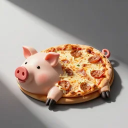 a pig shaped pizza