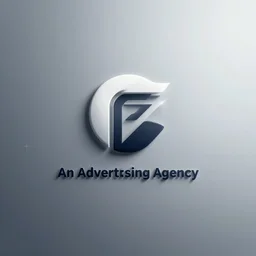futuristic logo for an advertising agency, sharp, modern, clean, minimal