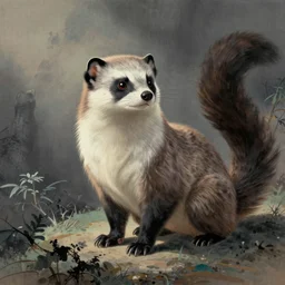 a weasel fursona, by xu beihong