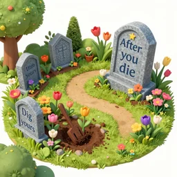 the fairytale garden with a fantasy grave ; to dig my flowers garden ; after i die ; after you die ; to dig yours ; to beg them ; to be wet from dawn to dawn ; tree growing from the grave, concept art, mystic garden, ultrarealistic, fantasy by adrian ghenie brushes, vivid colours