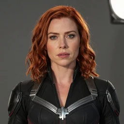 portrait of Emily Blunt as the marvel superhero Natasha Romanoff aka Black Widow