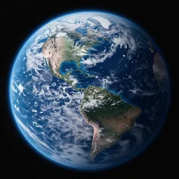 photo of Earth from space, during ice age,