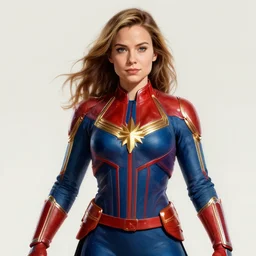 full figure ultra realistic illustration, gemma chan as captain marvel, intricate, elegant, highly detailed, digital painting, artstation, concept art, smooth, sharp focus, illustration, art by artgerm and greg rutkowski and alphonse mucha