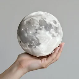 forced perspective shot of a person holding the moon