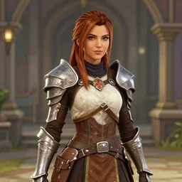 portrait of kate beckisale as cute girl in a brown dnd light armor outfit, gta v cover art, borderlands style, fantasy medieval style, inn background, celshading, sharp focus, intricate, detailed, by rhads, andreas rocha, rossdraws, makoto shinkai, laurie greasley, lois van baarle, ilya kuvshinov and greg rutkowski, dynamic lighting, sharp focus, grunge aesthetic, 4 k