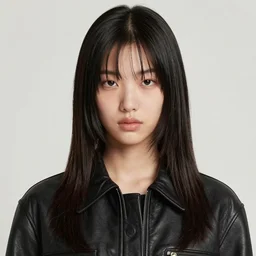ektachrome, youthful asian demure, exquisite features, feminine cut, frontiers in flight leather, julia hetta