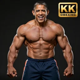 1000s of Obamas Bodybuilder Hulks by Beeple, 4K