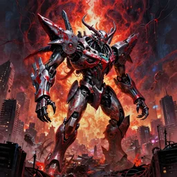 mecha from hell, wind, hell machine, by nekro godmachine victo ngai yoji shinkawa junji ito shintaro kago apophasis hyperrealism, ominous, dark powers hellscape vibrant death colors oil dripping, insanity wires, schizophrenic machine dream, god complex, lucifer robot, cityscape by siconilfi incredible, huge, cityscape destruction,