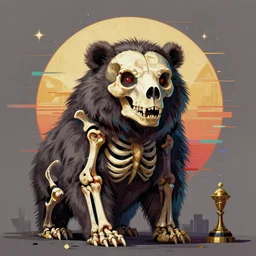 skeletal owlbear blessed by the kuo - tkuo - toa, painted by charles binger and melvyn grant, trending on artstation, volumetric lighting first - person view portrait, award - winning, narrative realism, glitch art, suprematism