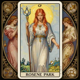 roseanne park of blackpink, goddess, tarot card, highly detailed, digital painting, smooth, sharp focus, illustration, ultra realistic, 8 k, art by artgerm and alphonse mucha