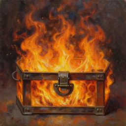 a oil painting of fire chest,Greg Rutkowski,trending on artstation