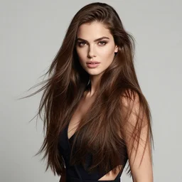 a gorgeous female with long brown hair, photo by oliver valsecchi, realistic, half body shot, wide angle, sharp focus, 8 k high definition, insanely detailed, intricate, elegant, art by stefan kostic
