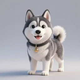 a cute husky, 3 d render, octane render, houdini, blender, unreal engine 5