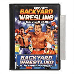 guy fieri : backyard wrestling the video game 1 9 8 9 special tournament edition plus alpha featuring guy fieri for the nintendo genesis, game case, box art