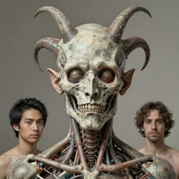 biomechanical demon portrait by nicolas delort, moebius, victo ngai, josan gonzalez, kilian eng