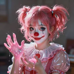 clown girl made of pink slime, cartoon, transparent, behance hd artstation by jesper ejsing by rhads, makoto shinkai and lois van baarle, ilya kuvshinov, ossdraws