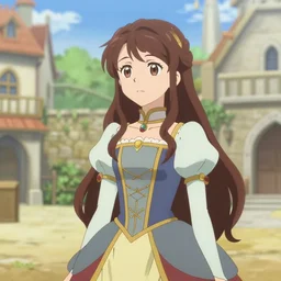 anime frames, anime visual, portrait of a young woman in a intricate royal dress outside in the medieval city square looking at the fantasy palace in the distance, cute face by ilya kuvshinov, alphonse mucha, dynamic pose, dynamic perspective, rounded eyes, moody, psycho pass, kyoani, gustav klimt, yoh yoshinari