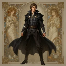 young shadow mage male, wearing a vest with diamond pattern, joyful, d & d, fantasy, intricate, elegant, full body, highly detailed, digital painting, artstation, concept art, matte, sharp, illustration, hearthstone, art by artgerm and greg rutkowski and alphonse mucha