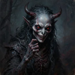 hiperrealistic, ultra detailed impressionist painting of an anthrophomorphised nightmare, character art, character study, 4 k uhd, post production, dark tones, intricate, masterpiece, sharp focus