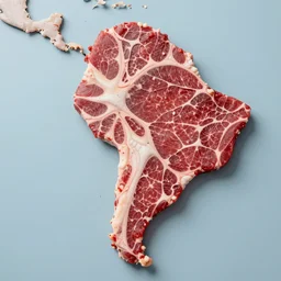 a map of the Argentine republic made of meet