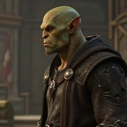 ¾ profile, highly detailed portrait, orc in robe, in gta v stephen bliss unreal engine fantasy art by greg rutkowski loish rhads ferdinand knab ma