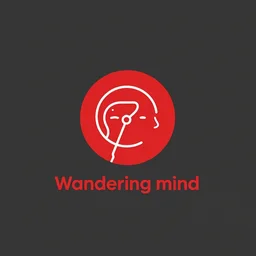 minimalist logo icon for a wandering mind, retro psychology, victo ngai, kilian eng, lois van baarle, red, behance